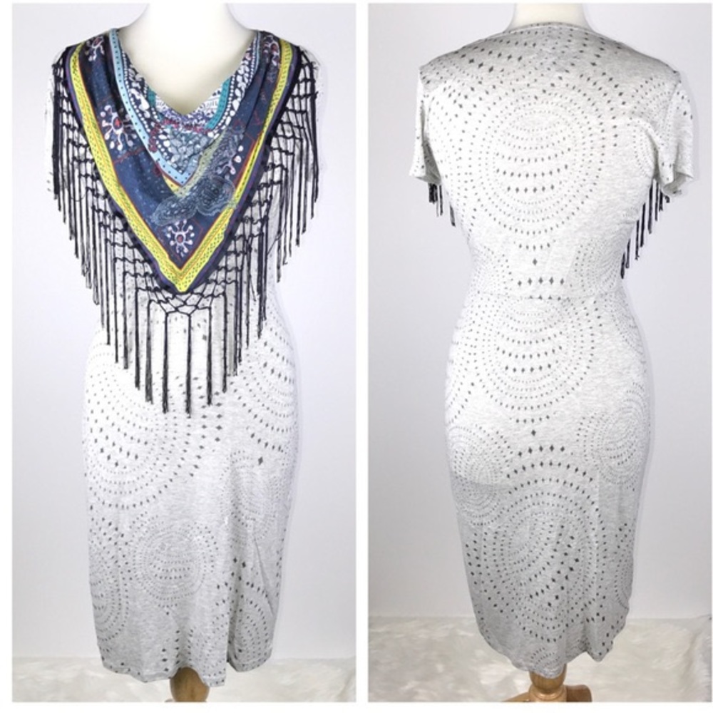 EUC DESIGUAL scarf cowl neck dress